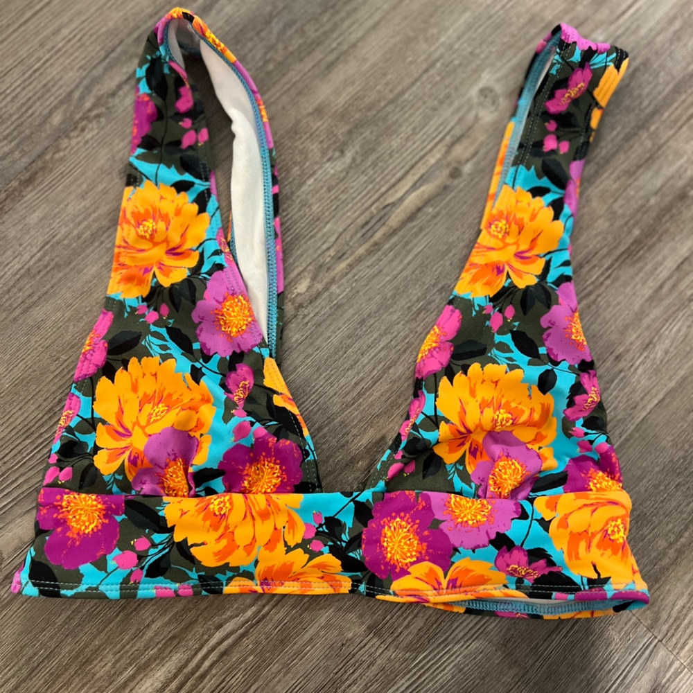 Urban Outfitters Yellow and Purple Bikini Top